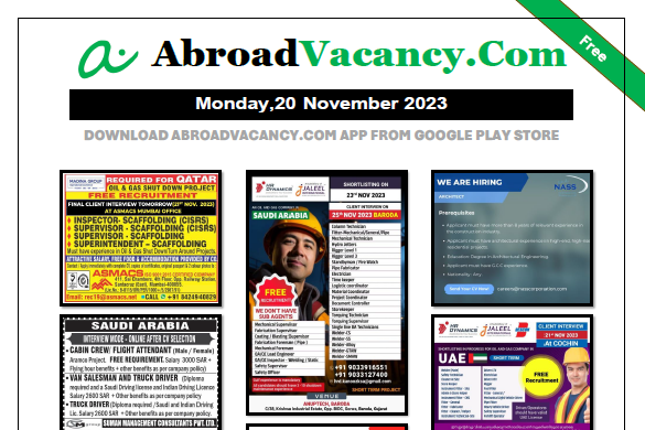 Download Abroad Job Vacancy Pdf Paper