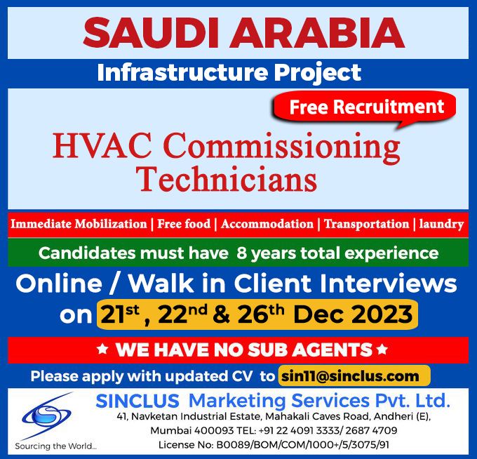 Infrastructure Project Saudi Arabia - Abroad Vacancy