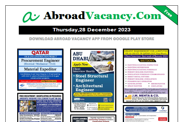 Job in Europe - Lithuania - Greece - UK - Indonesia - Maldives - Uzbekistan Download Pdf Paper