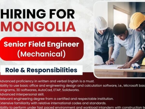 Mongolia job vacancy for Senior field engineer