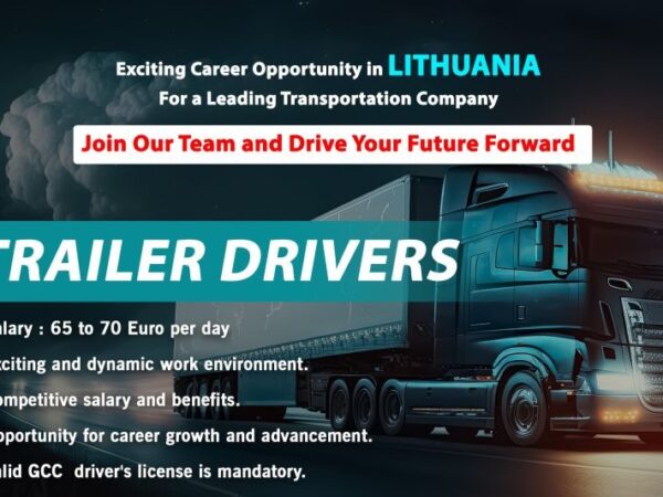 Trailer Driver Jobs in Lithuania for a leading transportation company in Seagull international office shortlisting in progress send your cv to seagullgroups.eu@gmail.com