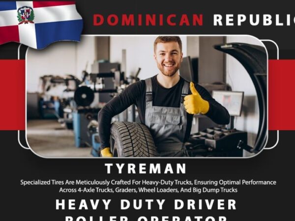 Jobs in Dominical Republic for Indian in Seagull International Office for Tyreman, Heavy Duty Driver, Grader Operator, Wheel Loder Operator