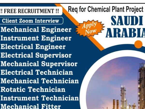 Free Requirement Zoom Interview Chemical Plant Job Saudi Arabia