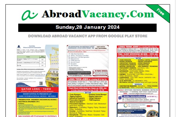 Offshore Wordwide Jobs Vacancy in Indman Consultancy