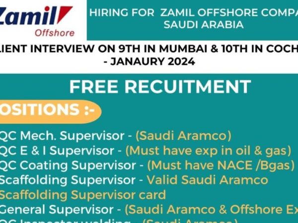 zamil offshore free requirement in al yousuf office
