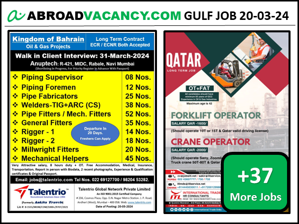 Oil and gas job Bahrain for piping supervisor