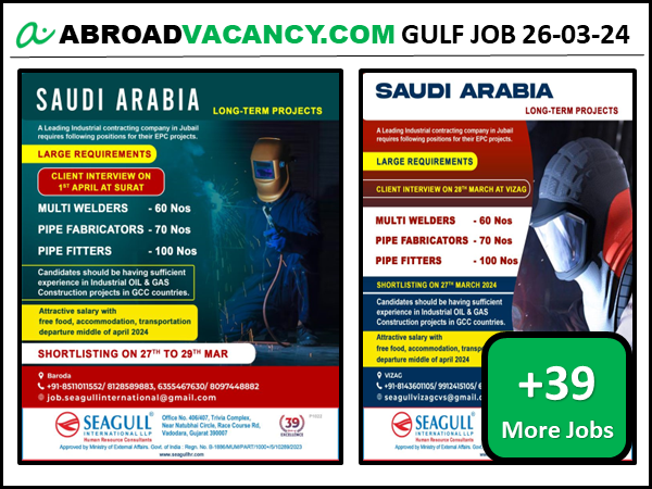 Saudi Arabia Jobs for Welder Pipe fabricator Pipe fitter